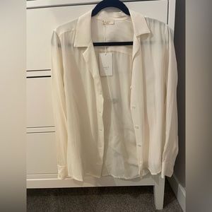 Flowy cream dress shirt